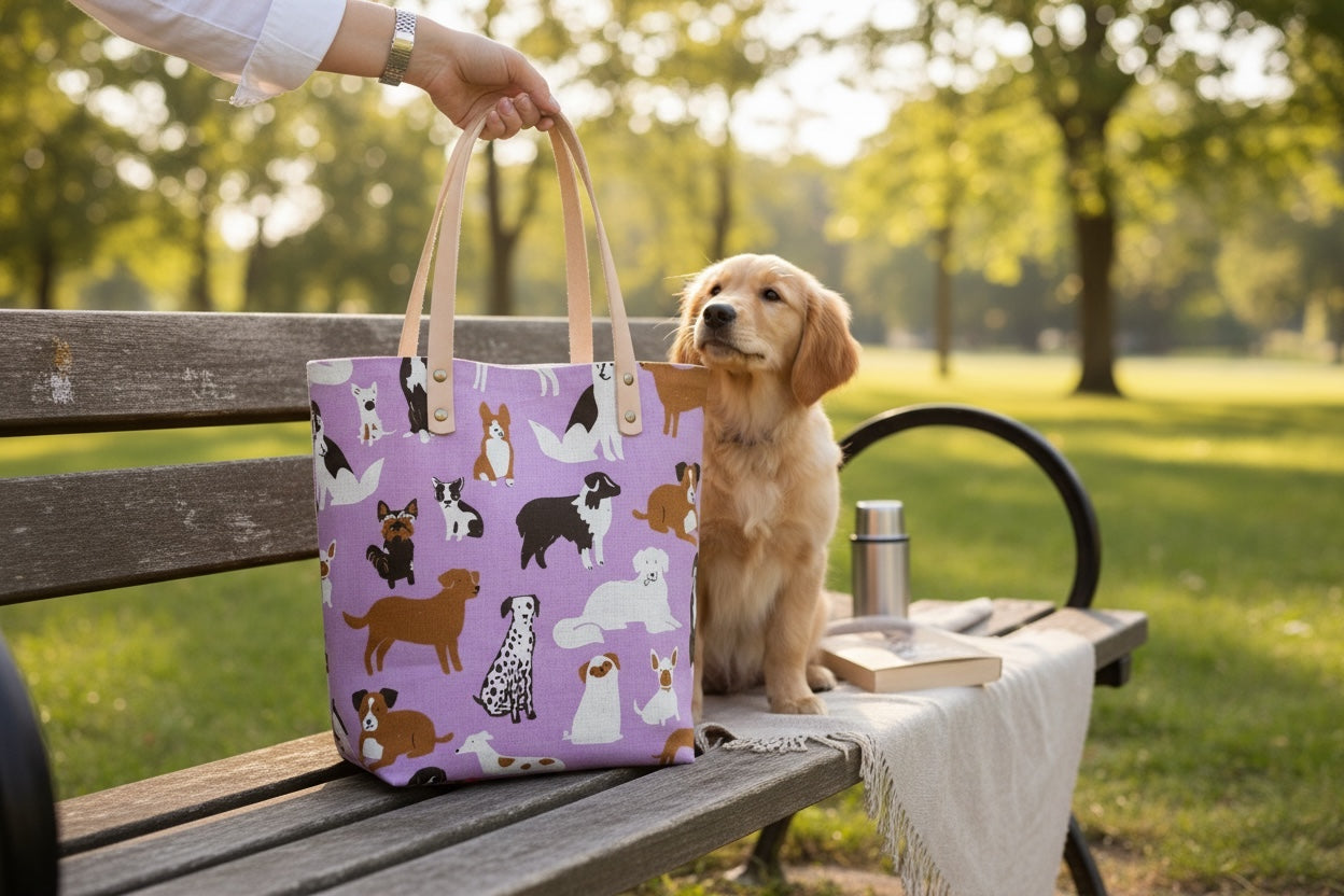 Dog park Bucket Tote Bag
