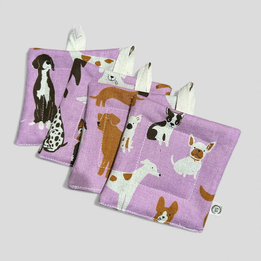 doggy Park Quilted Coaster with Loop Top (Set of 4)