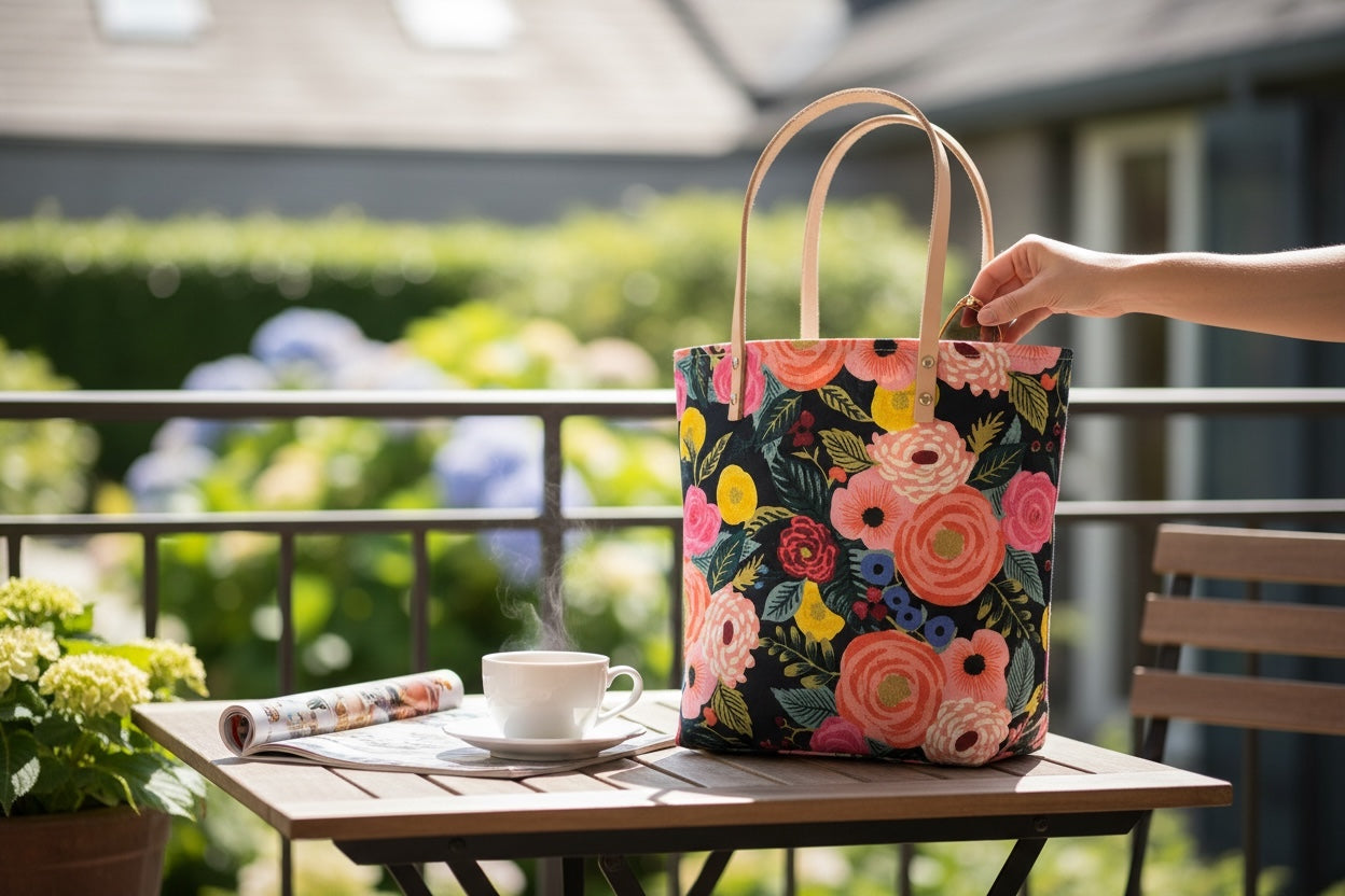 Rifle Paper Co. - Black Rose Bucket Tote Bag