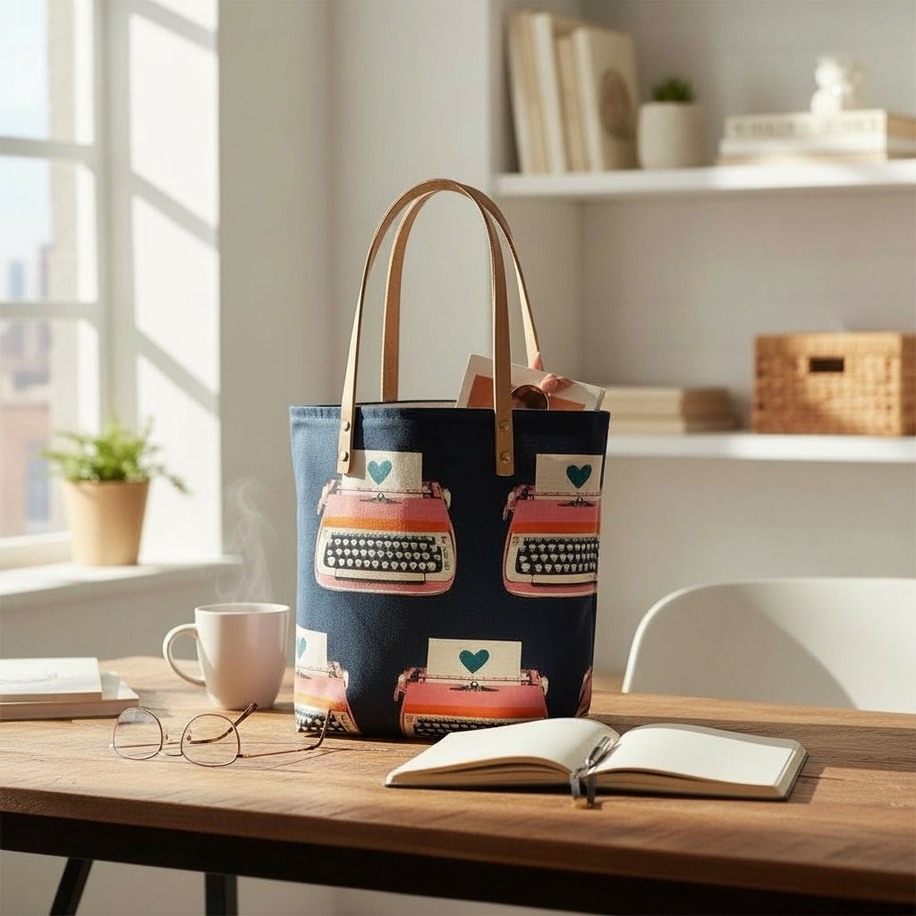 Typewritter Bucket Tote Bag