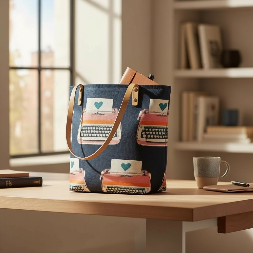 Typewritter Bucket Tote Bag