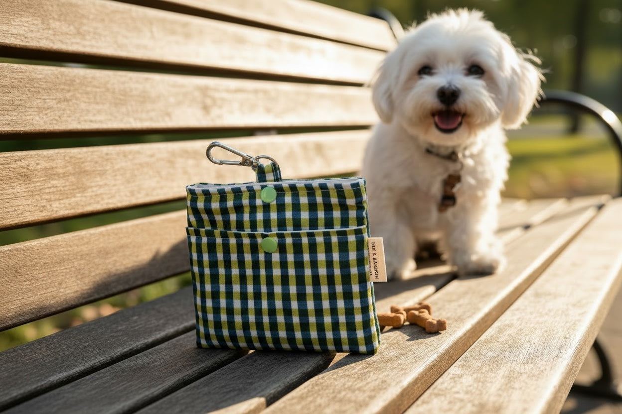 Gingham Dog Treat Pouch