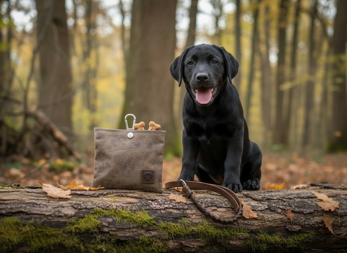 Waxed Canvas Dog Treat Pouch | Brown