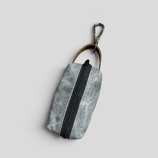 Waxed Canvas Dog Poop Bag Holder | Gray