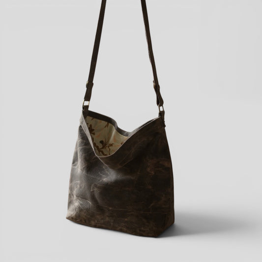 Timber Hand-Waxed Canvas Crossbody Bag-Brown