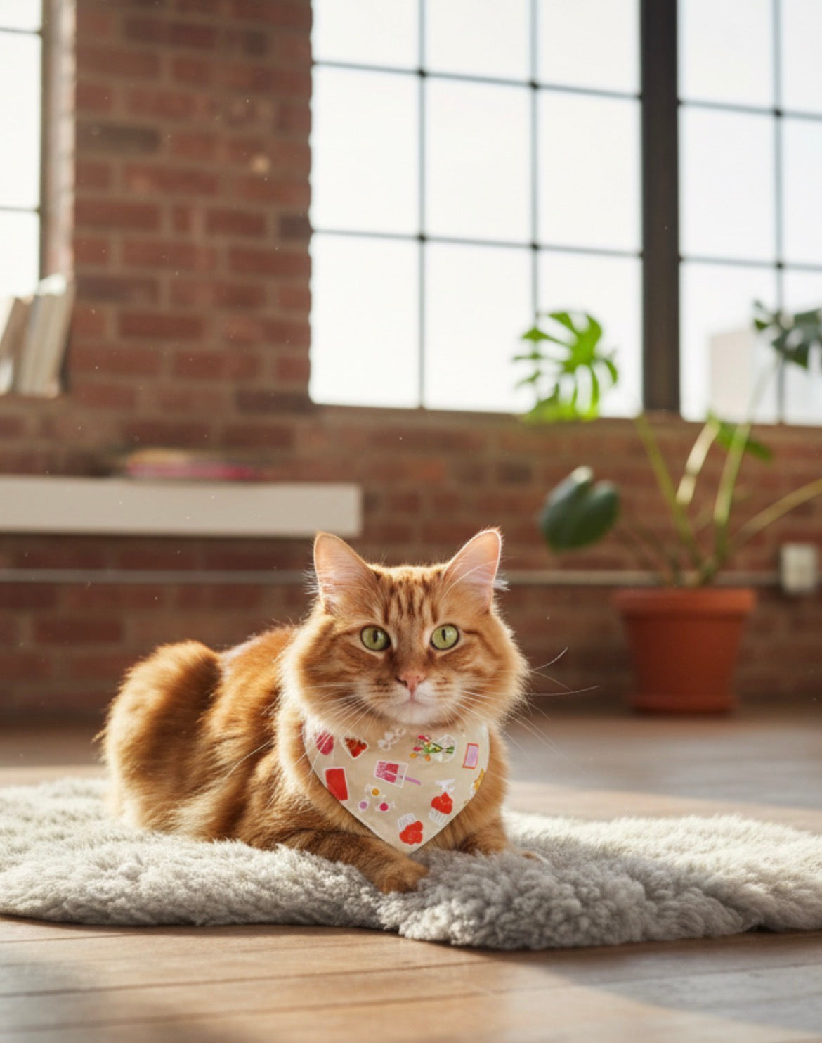 Picnic Snap-Button Cat Bandana