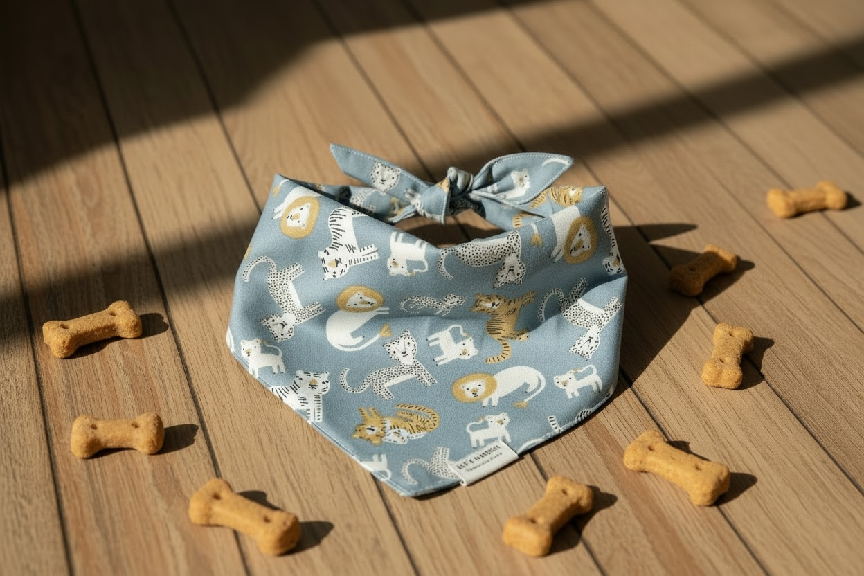 Safari Animals Tie-Back Dog Bandana