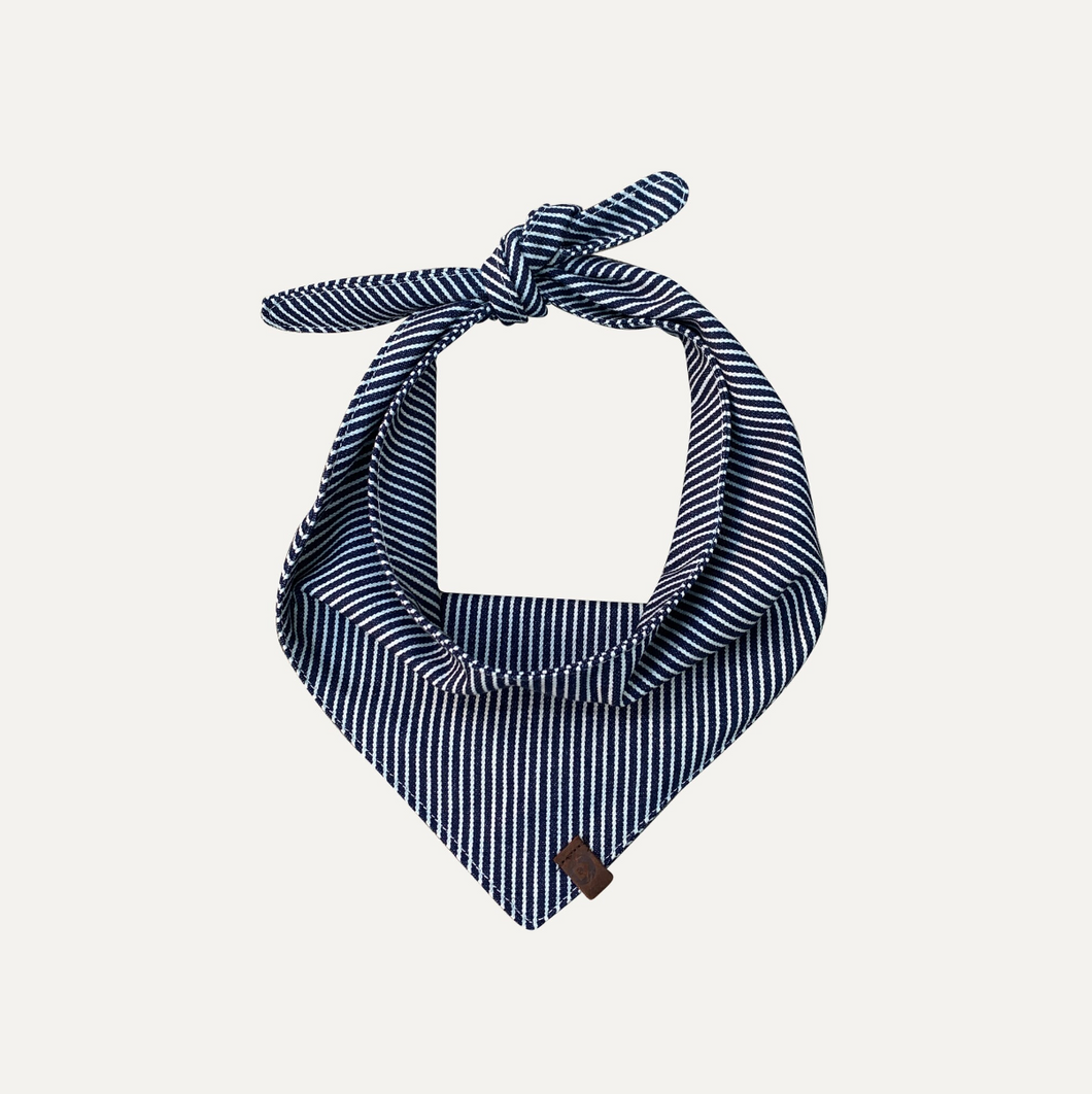 MARCUS DOG BANDANA-NATURAL & INDIGO