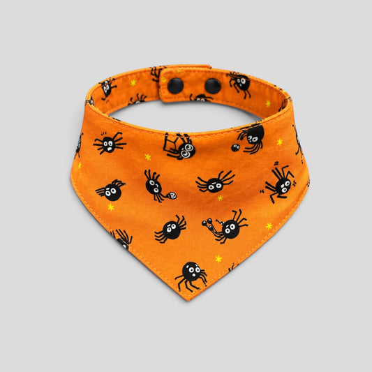 Halloween Spider Mischief Snap-Button Cat Bandana