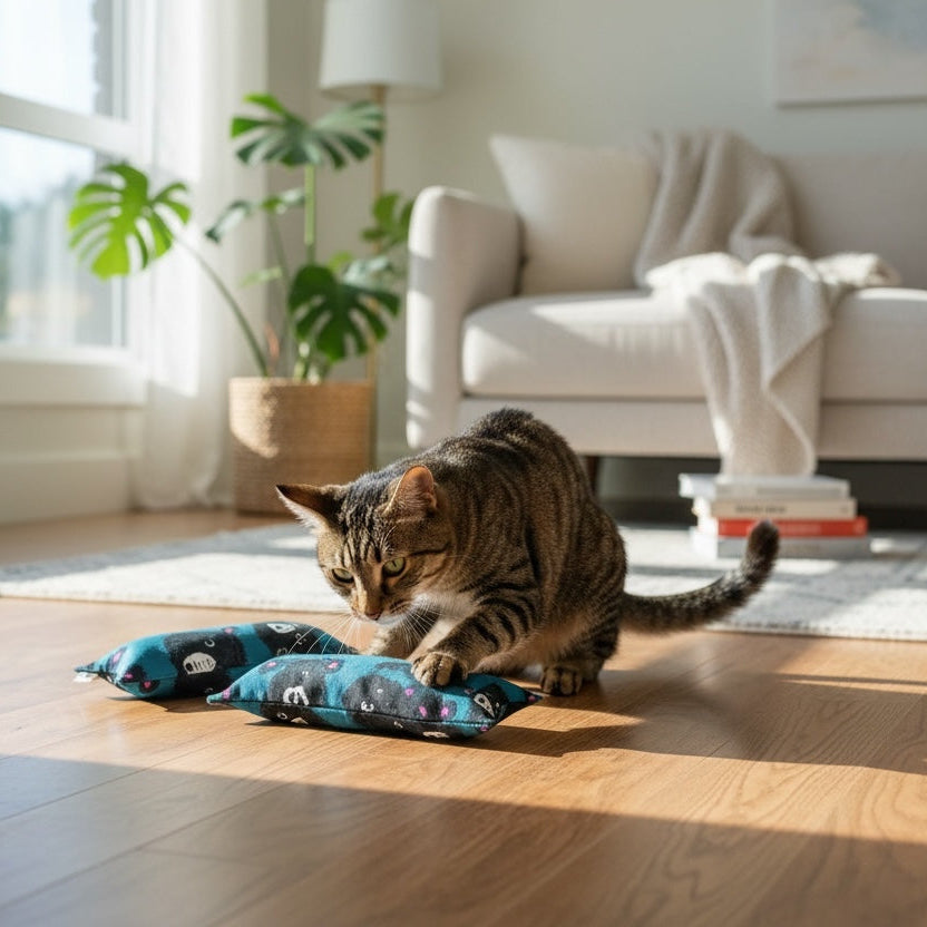 Jumbo Cat Kicker Toy with Ears-Teddy (1 pc or Set of 2)