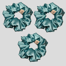 Load image into Gallery viewer, Chloé Satin Scrunchies-Mint Blue (Set of 3)