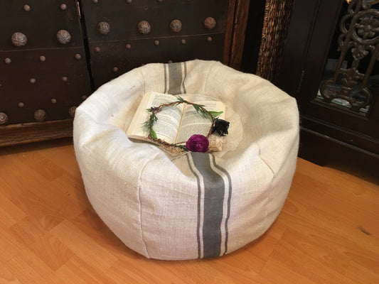 Tuscany Burlap Bean Bag Pouf - Cover Only